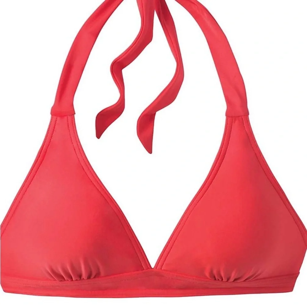 prAna Women's Lahari Halter Swim Top, Carmine Pink Prana Halter Bikini Triangle